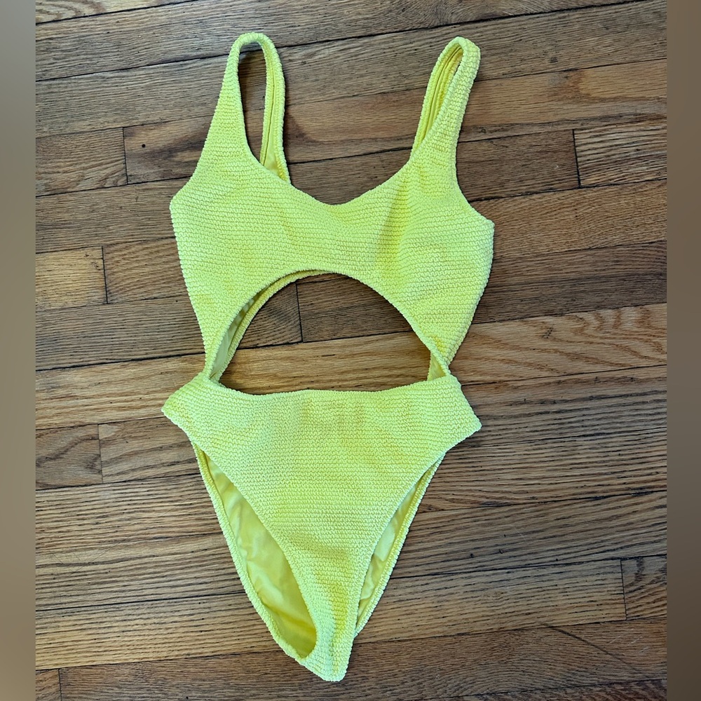 Vibrant Yellow Cutout Swimsuit